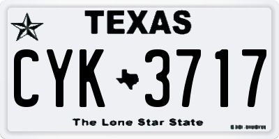 TX license plate CYK3717