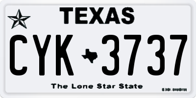 TX license plate CYK3737