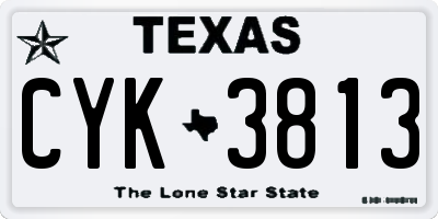 TX license plate CYK3813