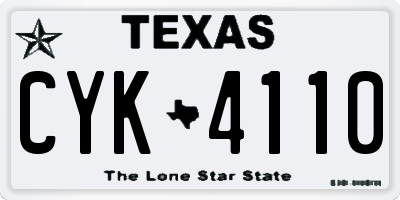 TX license plate CYK4110