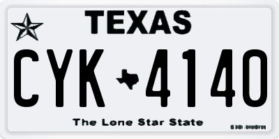 TX license plate CYK4140