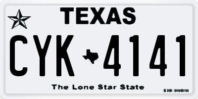 TX license plate CYK4141