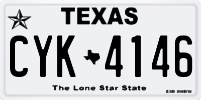 TX license plate CYK4146