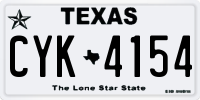 TX license plate CYK4154