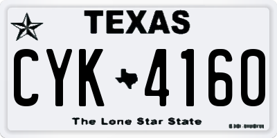 TX license plate CYK4160