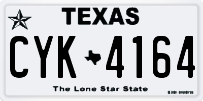 TX license plate CYK4164