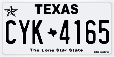 TX license plate CYK4165