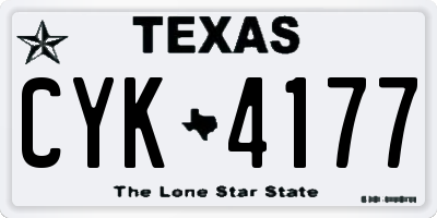 TX license plate CYK4177
