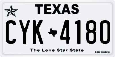 TX license plate CYK4180