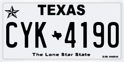 TX license plate CYK4190