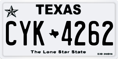 TX license plate CYK4262