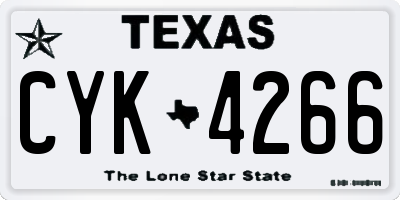 TX license plate CYK4266