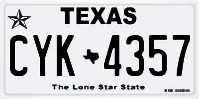 TX license plate CYK4357