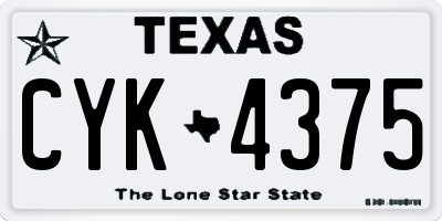 TX license plate CYK4375