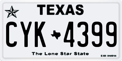 TX license plate CYK4399