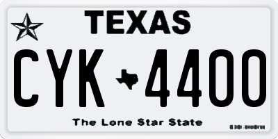 TX license plate CYK4400