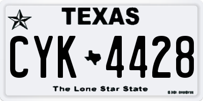 TX license plate CYK4428