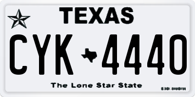 TX license plate CYK4440