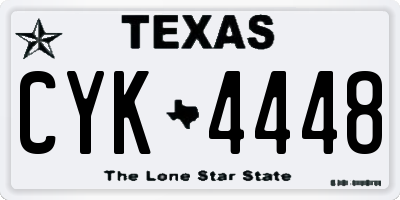 TX license plate CYK4448