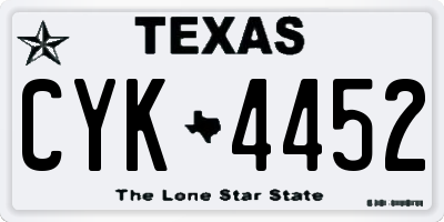 TX license plate CYK4452