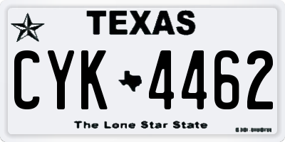 TX license plate CYK4462