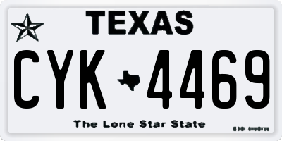 TX license plate CYK4469