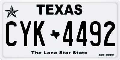 TX license plate CYK4492
