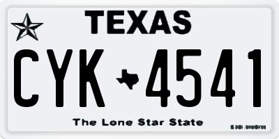 TX license plate CYK4541