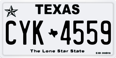 TX license plate CYK4559