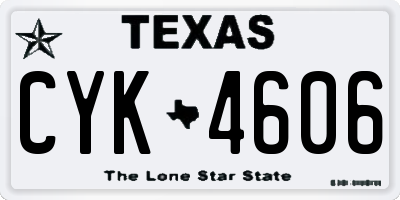 TX license plate CYK4606
