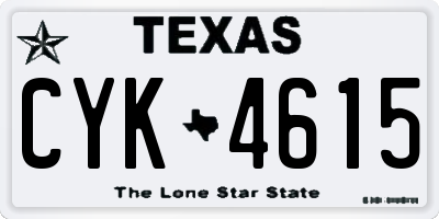 TX license plate CYK4615