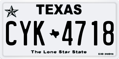 TX license plate CYK4718