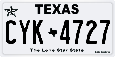 TX license plate CYK4727