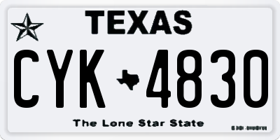 TX license plate CYK4830