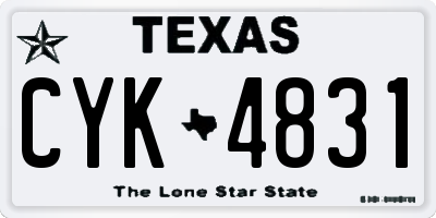 TX license plate CYK4831