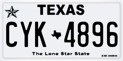 TX license plate CYK4896