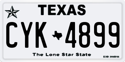 TX license plate CYK4899