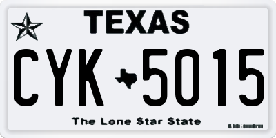 TX license plate CYK5015