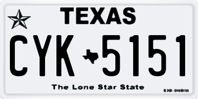 TX license plate CYK5151