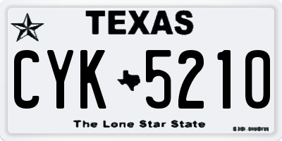 TX license plate CYK5210
