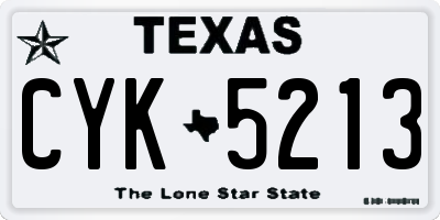 TX license plate CYK5213