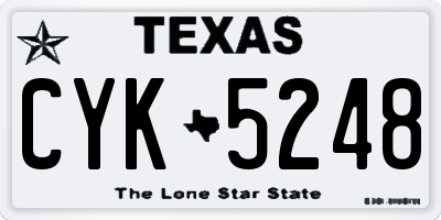 TX license plate CYK5248