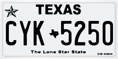 TX license plate CYK5250