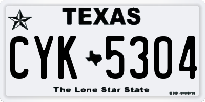 TX license plate CYK5304