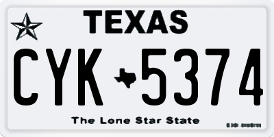 TX license plate CYK5374