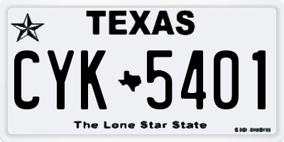 TX license plate CYK5401