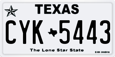 TX license plate CYK5443