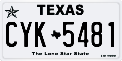 TX license plate CYK5481