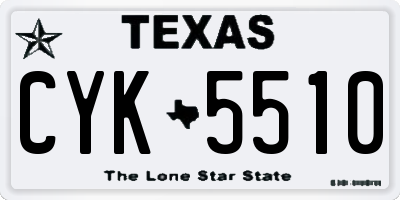 TX license plate CYK5510