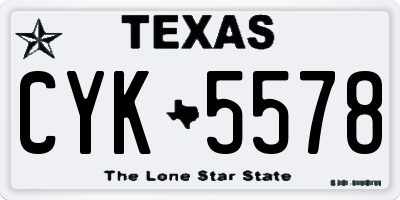 TX license plate CYK5578